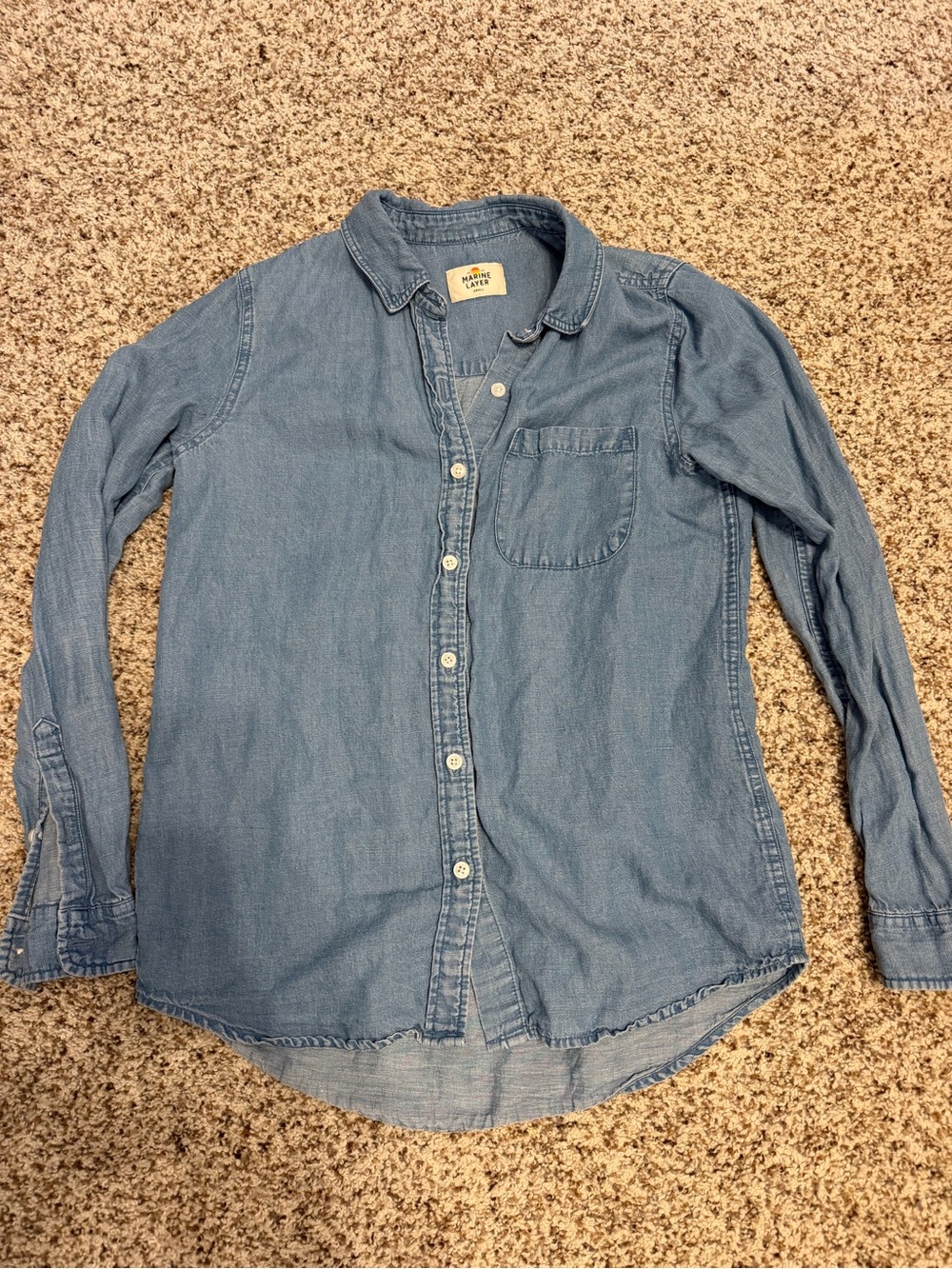 Marine layer denim button down top